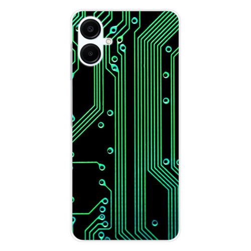 Coque en silicone imprimée compatible Samsung Galaxy A06 Texture circuit geek