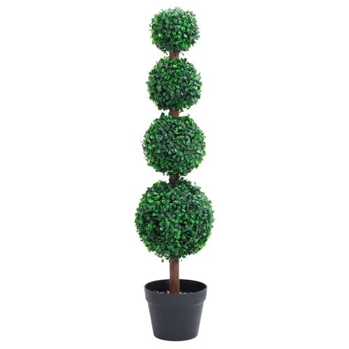 VidaXL Plante de buis artificiel avec pot Forme de boule Vert 90 cm