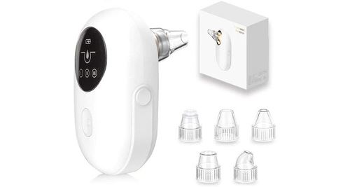 Tire-comédons sous vide, nettoyeur de pores usb rechargeable pour le visage, blanc