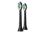 Philips Sonicare W2 Optimal White HX6062 standard - Tête de brosse de rechange - pour brosse à dent - noir (pack de 2) - pour Sonicare 2 Series; Sonicare DiamondClean Smart HX9902; Sonicare ProtectiveClean 4100; 6100