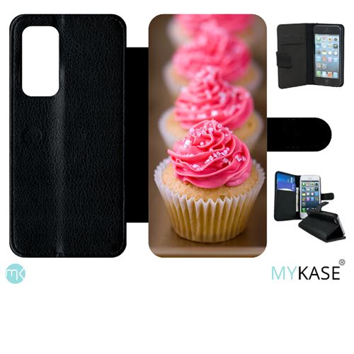 Etui My-Kase pour P40 - quatre petits cupcakes - Simili-cuir Noir