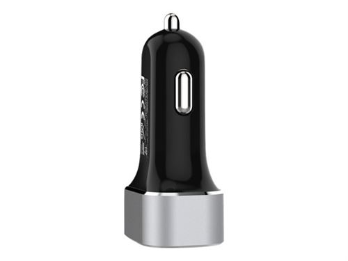 DLH Energy - Adaptateur d'alimentation pour voiture - 63 Watt - 3 A - QC 3.0 - 2 connecteurs de sortie (USB, 24 pin USB-C)