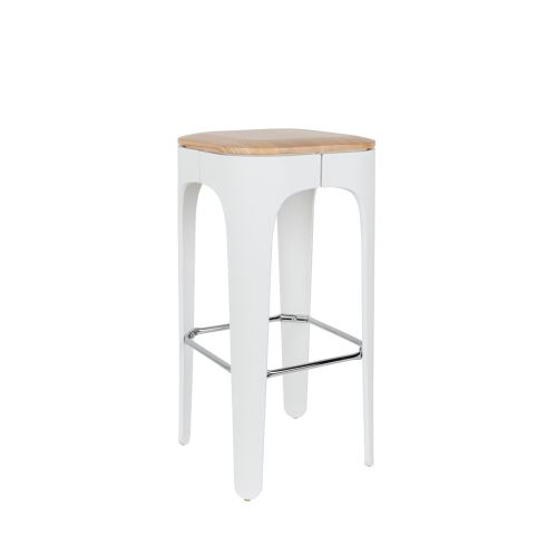 Tabouret de bar bois 73cm Up High - Couleur - Blanc