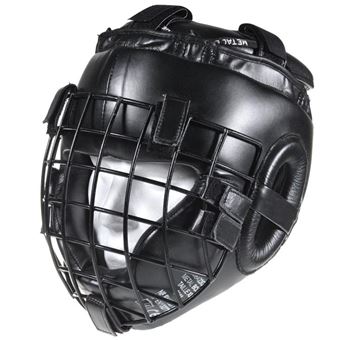 Casque de boxe avec grille de protection-S-Noir - 1