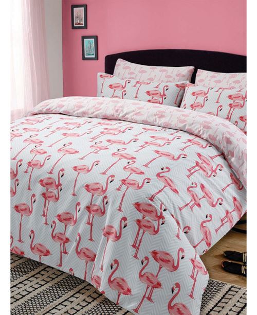 Flamingo double housse de couette et ensemble taie d'oreiller