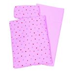 Set Textile Landau Poupée Pinolino - Coussin & Couverture Cœur Rose | Accessoire Poupée 2 Pièces
