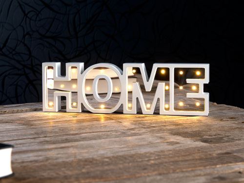 Lunartec : Miroir décoratif lumineux sans fil HOME avec fonction minuteur