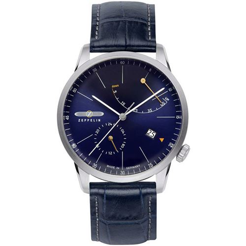 ZEPPELIN  7366-3 Montre avec Bracelet en Cuir pour Homme Bleu fonc&eacute;