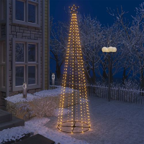 vidaXL Sapin de Noël cône 400 LED blanc chaud 100x360 cm
