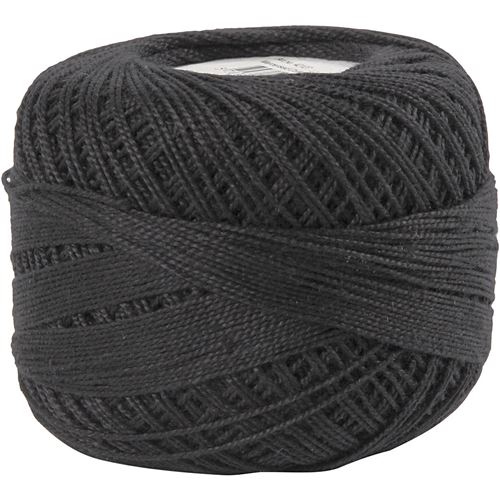 Creotime Fil de coton mercerisé noir 125 mètres 20 grammes