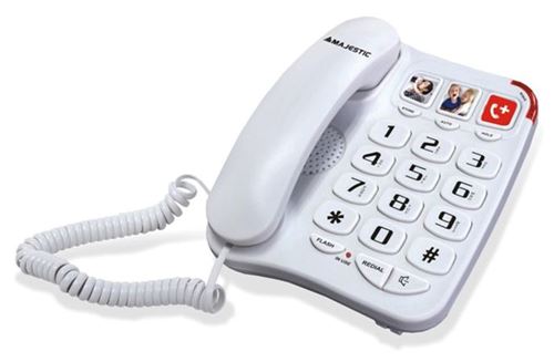 téléphone à fil noir 3 souvenirs directs via touches personnalisables