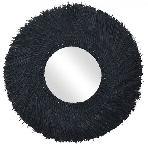 Aubry Gaspard - Miroir en jonc teinté 70 cm Noir