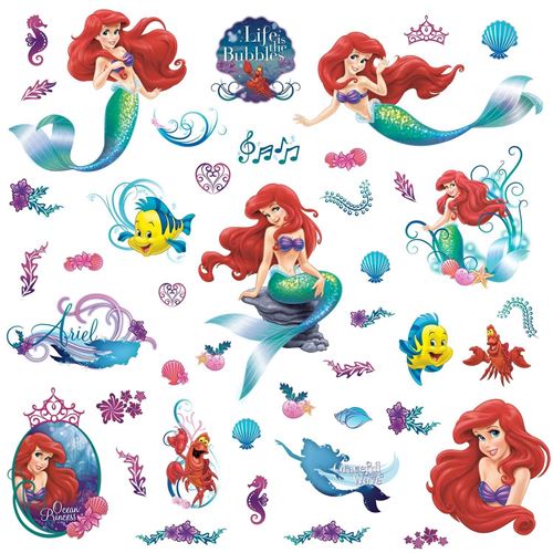 Thedecofactory RMK2347SCS Stickers The Little Mermaid Peel and Stick Wall Decals Repositionnables, Vinyle, Multicolore, 104 x 26 x 2.5 cm