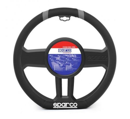 Sparco couvre-volant - pour volant de type méplat - méplat et liseré gris