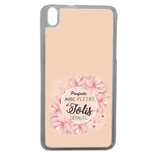 Coque Parfaite Avec Pleins De Jolis Defauts Fleurs Fond Rose 2 Compatible Htc Desire 816 Transparent