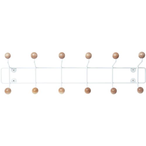 Pt Living - Patère 12 crochets en bois Saturnus Blanc et bois clair