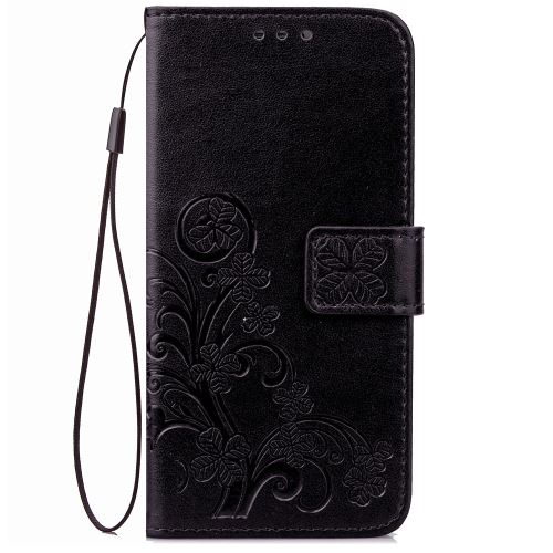 Housse étui en cuir Lucky grass pour Sony Xperia XA3 - Noir -4846