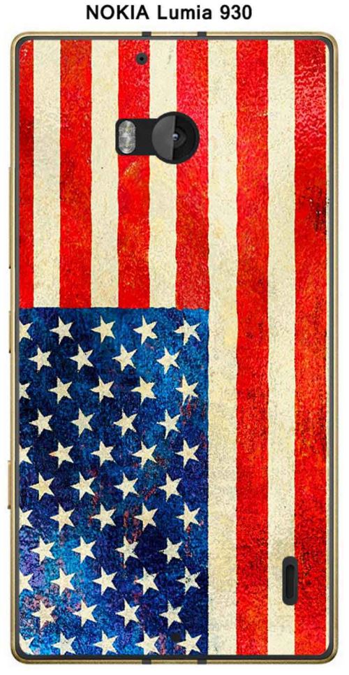 Coque Nokia Lumia 930 design Drapeau USA vintage effet Métallisé
