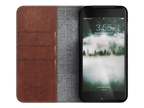 Nomad - Achterzijde behuizing voor mobiele telefoon - leer - bruin - voor Apple iPhone 7 Plus