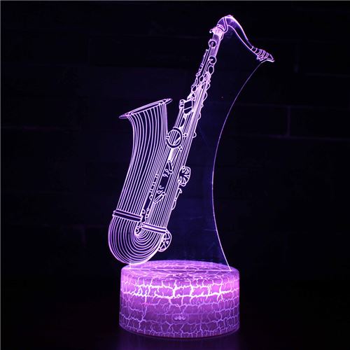Lampe 3D Tactile Veilleuses Enfant 7 Couleurs avec Telecommande - Instrument de musique #366
