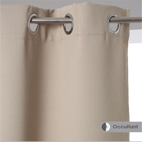 2 Rideaux Occultant - 240 x 135 cm. - Couleur Lin