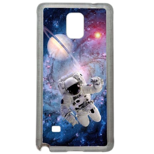Coque Astronaute Planete 2 Compatible Samsung Galaxy Note 4 Transparent