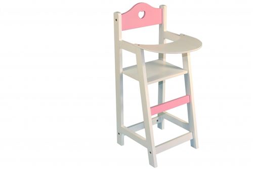 Angel Toys chaise de poupée en bois 26,5x21,5x53 cm blanc/rose