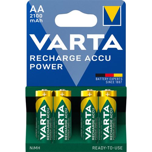 Piles rechargeables Ni-MH Accu Power 4x1,2V LR6 2100mAh - VARTA - 56706101404