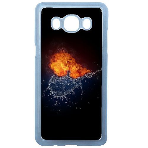 Coque duo de coeurs eau et flamme compatible galaxy j7 2016 transparent