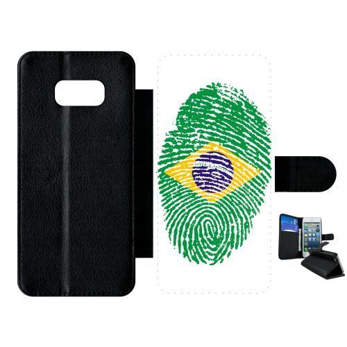 Etui à rabat samsung galaxy s8+ plus empreinte digitale drapeau bresil brazil
