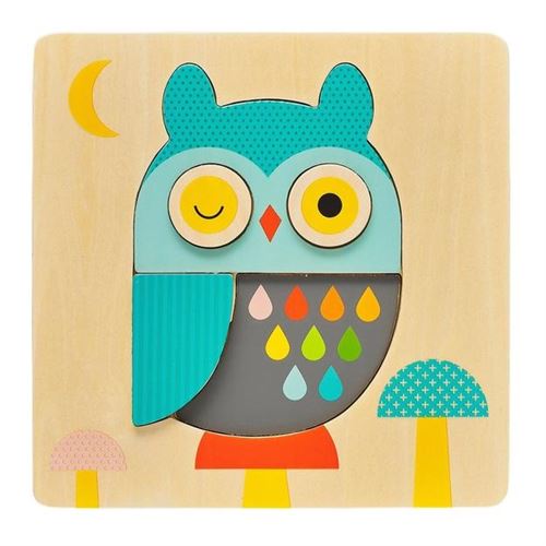 Petit Collage puzzle stratifié hibou des bois 5 pièces