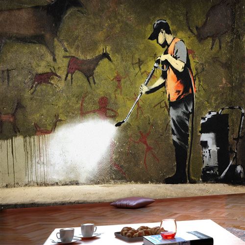 Papier peint Banksy Cave Painting-Taille L 400 x H 280 cm