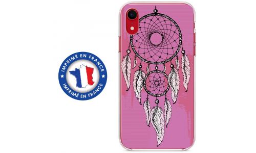 Coque souple pour Apple iPhone XR avec impression Motifs attrape rêve sur fond rose