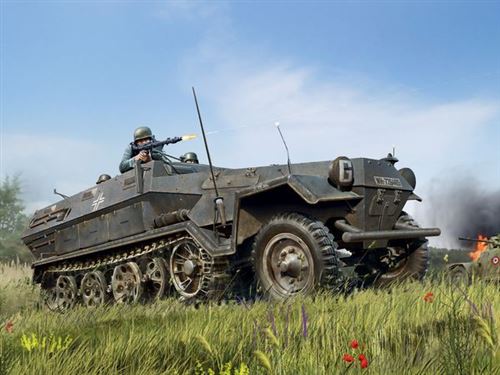 Maquette ICM Sd.Kfz.251 / 1 Ausf.A Porte-avions blind&eacute; allemand de la