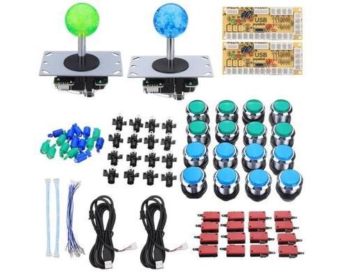 TEMPSA Arcade Joystick 2 Joueurs Bouton LED Zéro Délai USB