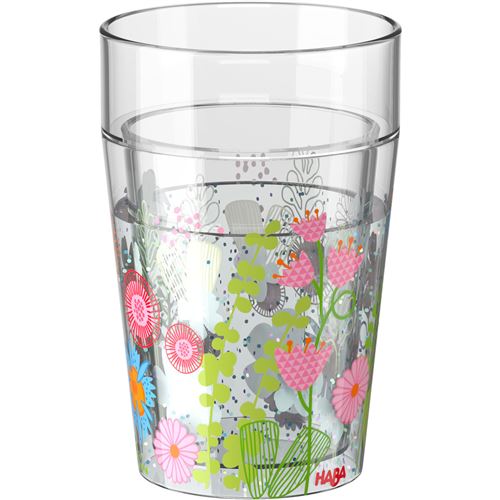 Haba tasse à paillettes Fleurs 340 ml