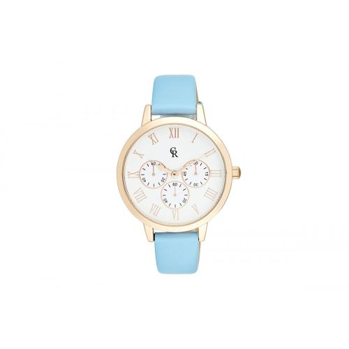 Montre Femme Charlotte Raffaelli Mouvement Quartz Cadran Blanc 36mm Et Bracelet Turquoise En PU CRB026