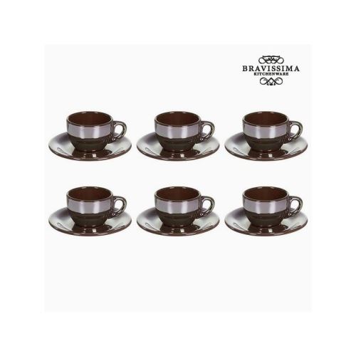 Ensemble de thé vaisselle marron (12 pcs) - collection kitchen's deco by bravissima kitchen