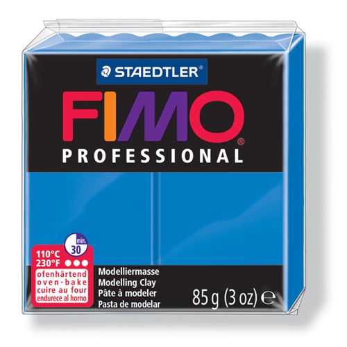 4 paquets de pate fimo pro 85g bleu pur