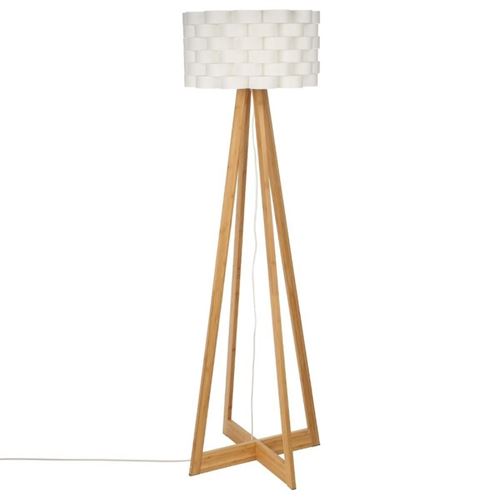 Lampadaire bambou Moki - Hauteur 150 cm - Blanc