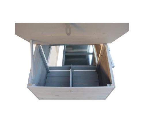 Poulailler En Pin 172x65x120cm Gris 4 A 6 Poules
