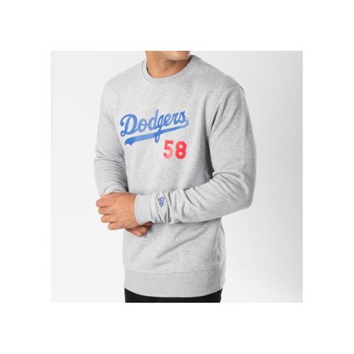 Sweat MLB Los Angeles Dodgers New Era Team Apparel Script gris pour homme Taille - L