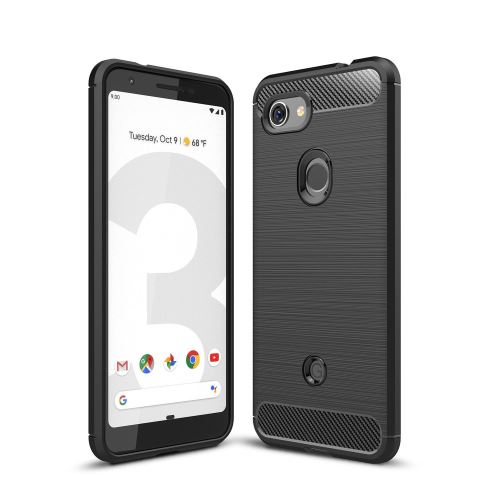 Coque en TPU fibre de carbone noir pour votre Google Pixel 3 Lite