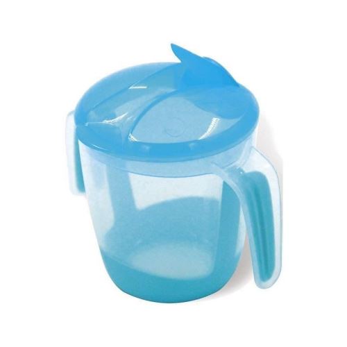 mill'o bébé tasse d'apprentissage a bec repliable - ergonomique - bi-matiere - bleu - 22 cl