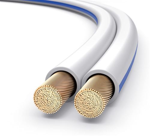 PureLink SP011-030 Câble d'enceinte 2 x 2,5mm² (99,9% OFC cuivre massif 0,10 mm) Câble de haut-parleur Hifi, 30m, blanc