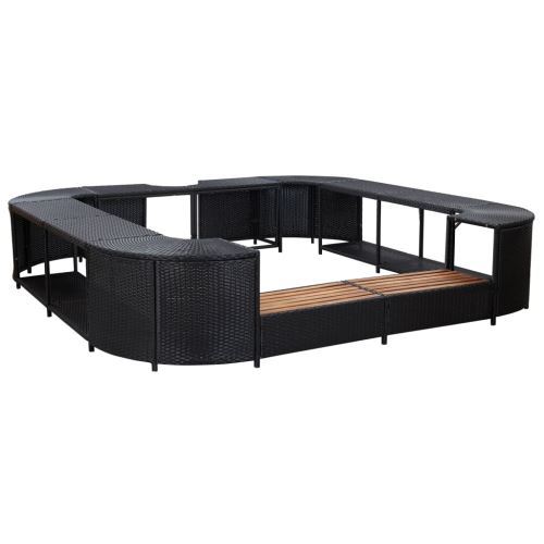 Vidaxl - Bordo Per Vasca Da Spa Quadrato Nero 268x268x55 Cm Polyrattan