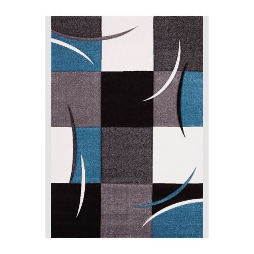 DIAMOND Tapis de salon 160x230 cm turquoise, gris, noir