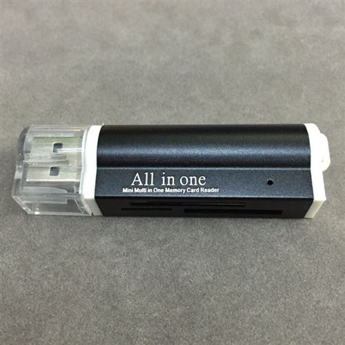 Lecteur de cartes mémoire multiples OHP pour Micro SD SDHC MS SD MMC M2 TF T-Flash - noir