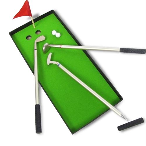 3 Stylos Clubs De Golf, Green, Drapeau, 2 Balles Jeu Golf Miniature