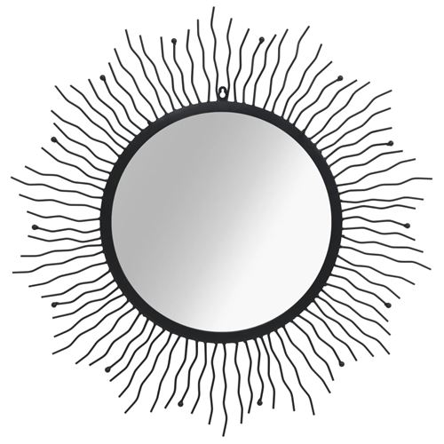 vidaXL Wandspiegel sunburst 80 cm zwart
